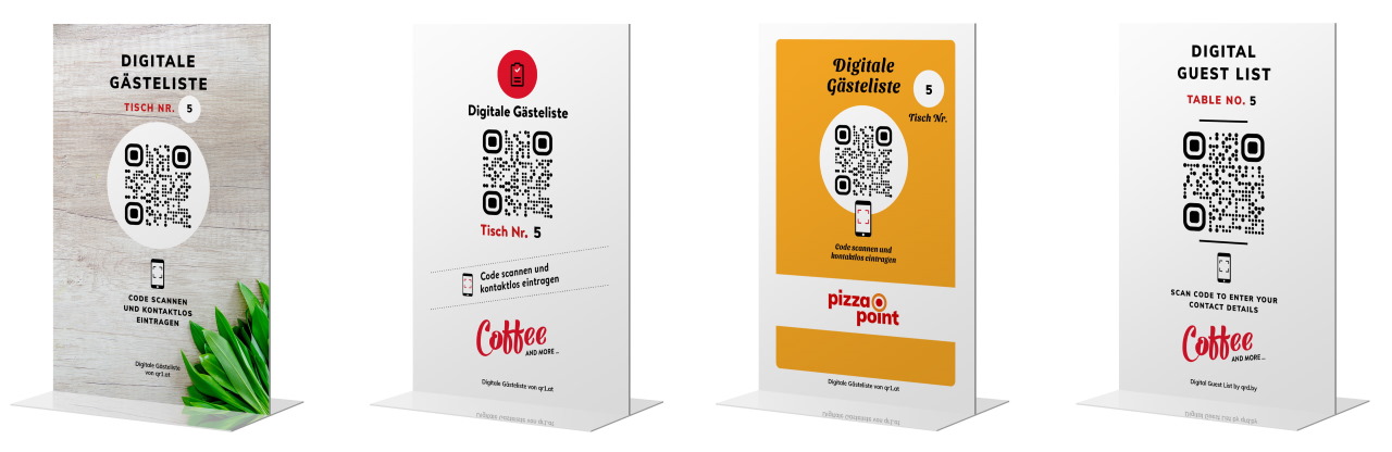 Tischaufsteller QR Code